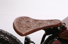 Royal Enfield Vintage Leather Brown Hand Craft Seat by Bombay Custom Works