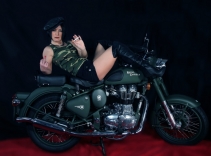 Sexy Girls On Royal Enfield Motorcycle Photo, Click To Enlarge.