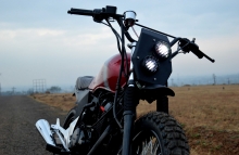 Modified Honda CB unicorn Scrambler Motorcycle Twin Double HeadLight Grill by Furious Customs Tail light