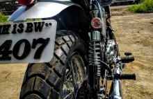 Modified Scrambler Off Road Tyre on Royal Enfield Classic 350