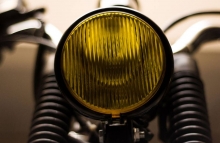 Royal Enfield Classic 350cc Cafe racer Scramble Eimor Customs yellow headlight pune