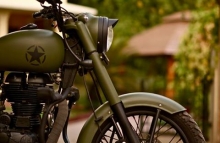 military_green_royal_enfield_bullet_by_Rajputana_custom_motorcycle_delhi
