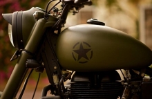 military_green_royal_enfield_bullet_by_Rajputana_custom_motorcycle_vijay