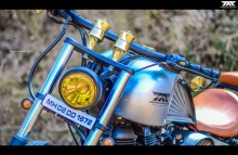 Custom Royal Enfield Thunderird Bobber Yellow Headlight by Maratha Motorcycles