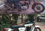 Restored_Yezdi 250 21 cafe classic - before after