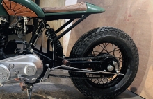 Modified Royal Enfield Brat style cafe by Bull City Customs