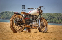 Modified Royal Enfield tracker by Inline3 Custom Motorcycles