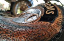 Royal Enfield Handmade leather seat Viking ~ A scratch built Royal Enfield Bobber by Vega Choppers