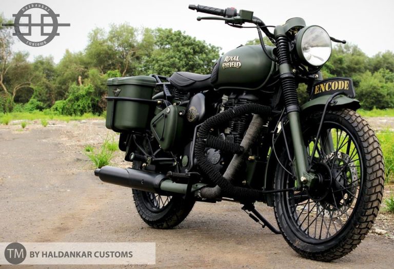 Encode ~ Beautifully painted Military Green Royal Enfield Classic