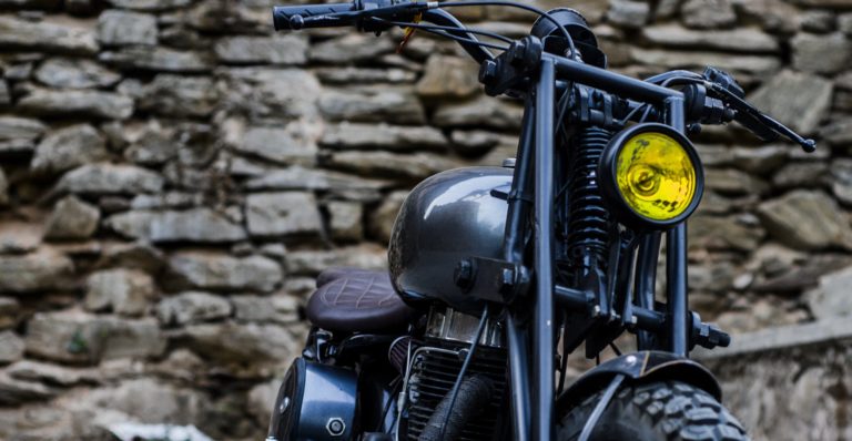 Royal Enfield Bobber with girder fork suspension by Imperial Customs
