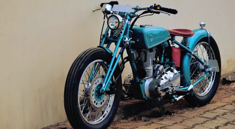 Substantive retro transformation of a Royal Enfield by Puranam Designs