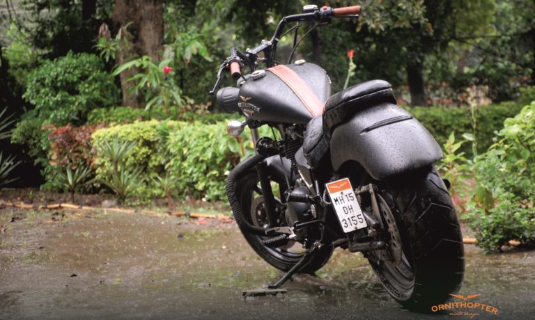 Charcoal ~ Candid Royal Enfield Electra Chopper by Ornithopter Moto