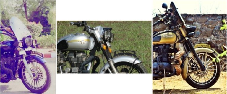 Motorcycle License Plate on Front Fender