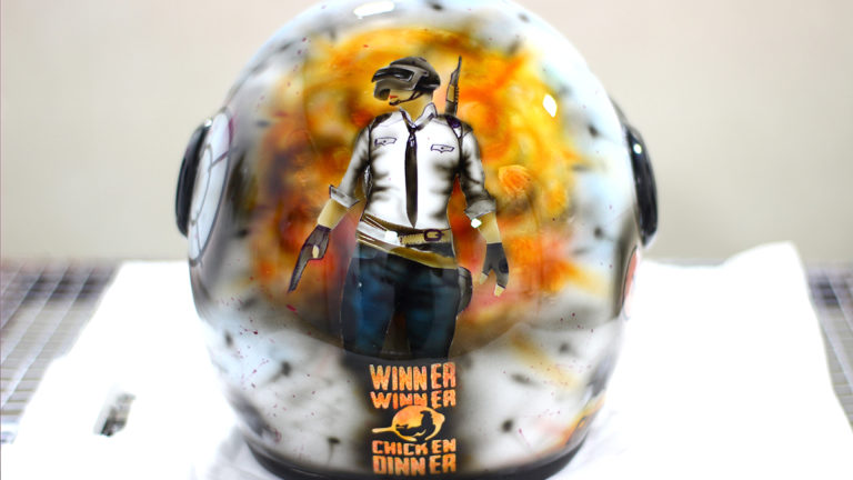 PUBG themed custom painted Helmet
