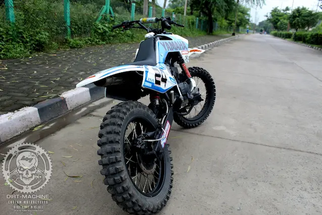Modified Yamaha RX 135 scrambler by Dirt Machine Custom of Indore