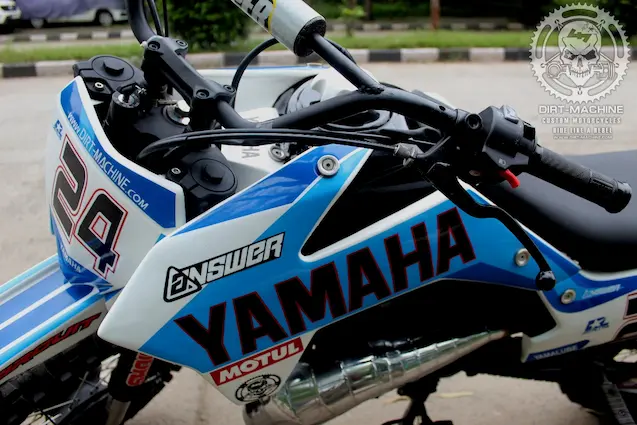 Custom Yamaha RX 135 two-stroke off-road bike by Dirt Machine Custom Indore