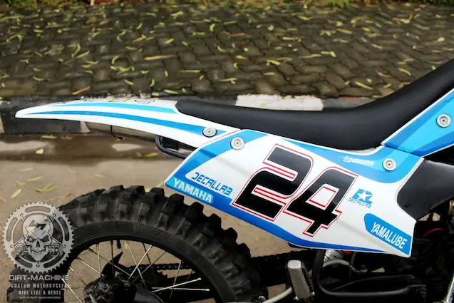 RX 135 dirt bike custom build India with motocross fender and off-road tyres