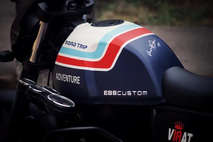 4. Royal Enfield Scram 411 fuel tank custom paint graphics
