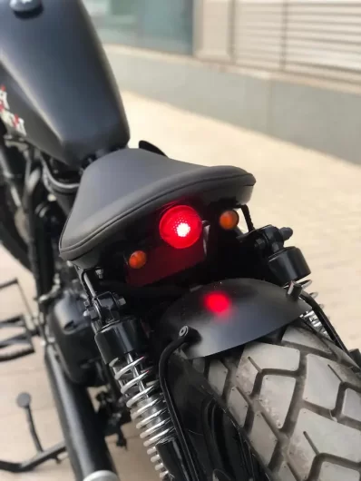 Custom Royal Enfield bobber with chopped fenders by EBS Customs