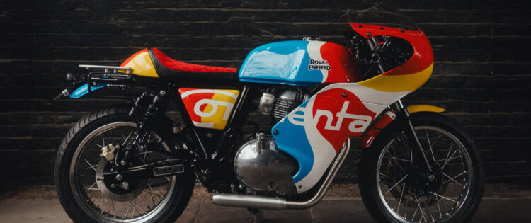 TECHNICOLOR CONTI: Royal Enfield GT650 from Top Gear.