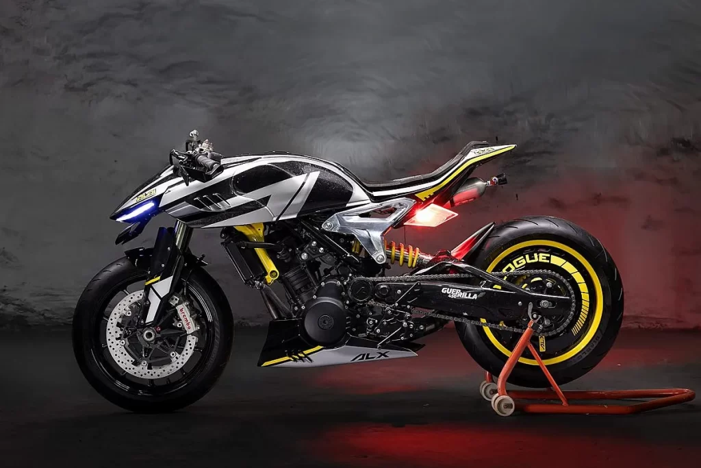 Royal Enfield Guerrilla Concept motorcycle with forged carbon bodywork