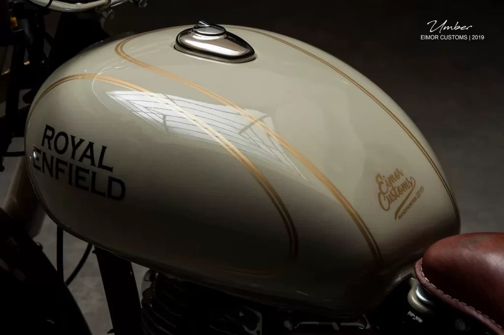 Classic Royal Enfield Standard 350 custom with earthy paint finish
