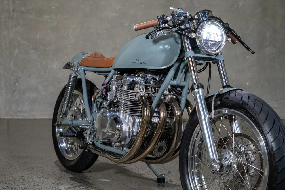 Purpose Built Moto CB550 four-cylinder engine detail