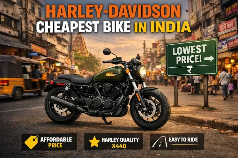 Harley Davidson X440 cheapest Harley Davidson bike in India showing cruiser design and price