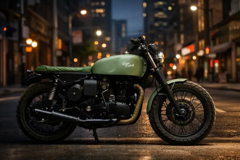 Envy Military Green Classic 350 Cafe Racer by Eimor Customs