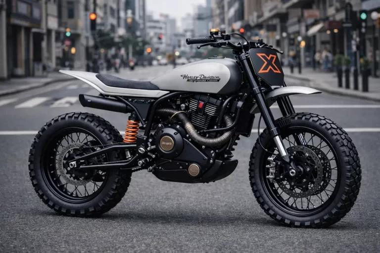 Custom Harley-Davidson X440 Rajputana Customs scrambler parked outdoors