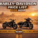Harley Davidson price list 2026 India featuring Sportster S and Road Glide Special with latest on road prices in all cities