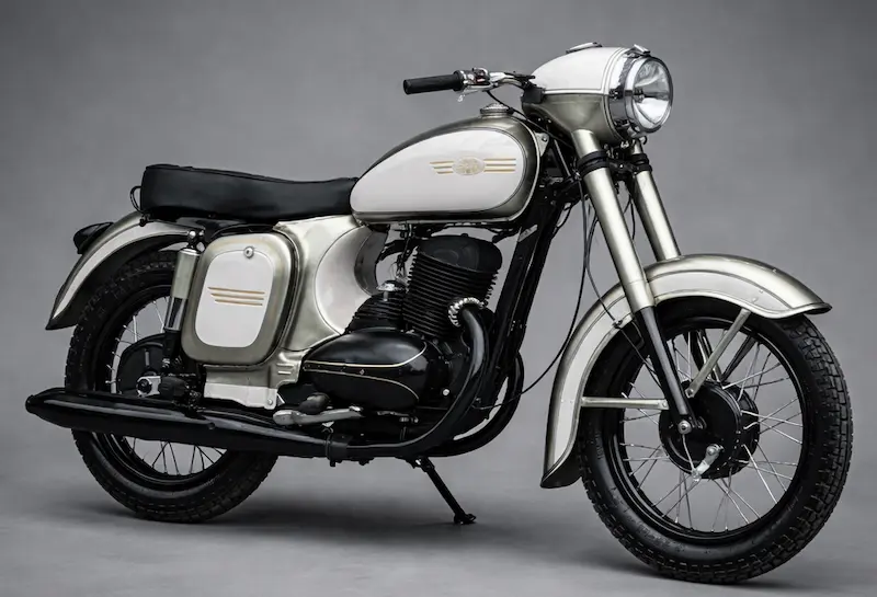 Fully restored Jawa 250 with custom paint by VP Designs Custom Paintshop