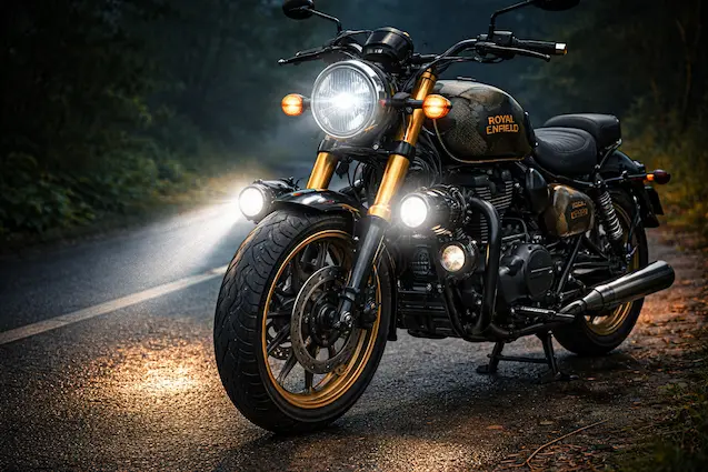 Royal Enfield LED Headlight Upgrade – Before and After Comparison