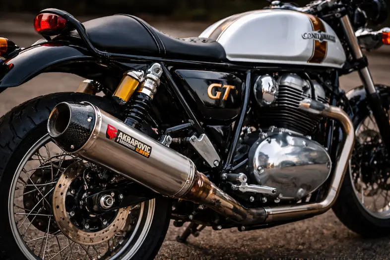 Akrapovic performance exhaust example for Royal Enfield GT 650