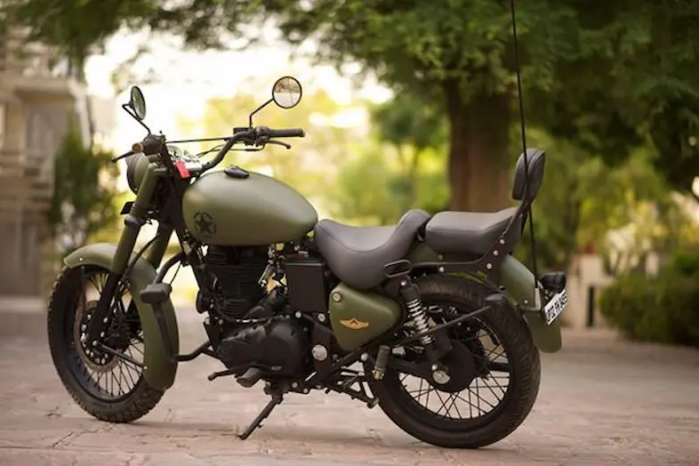 Rajputana custom military green royal enfield 