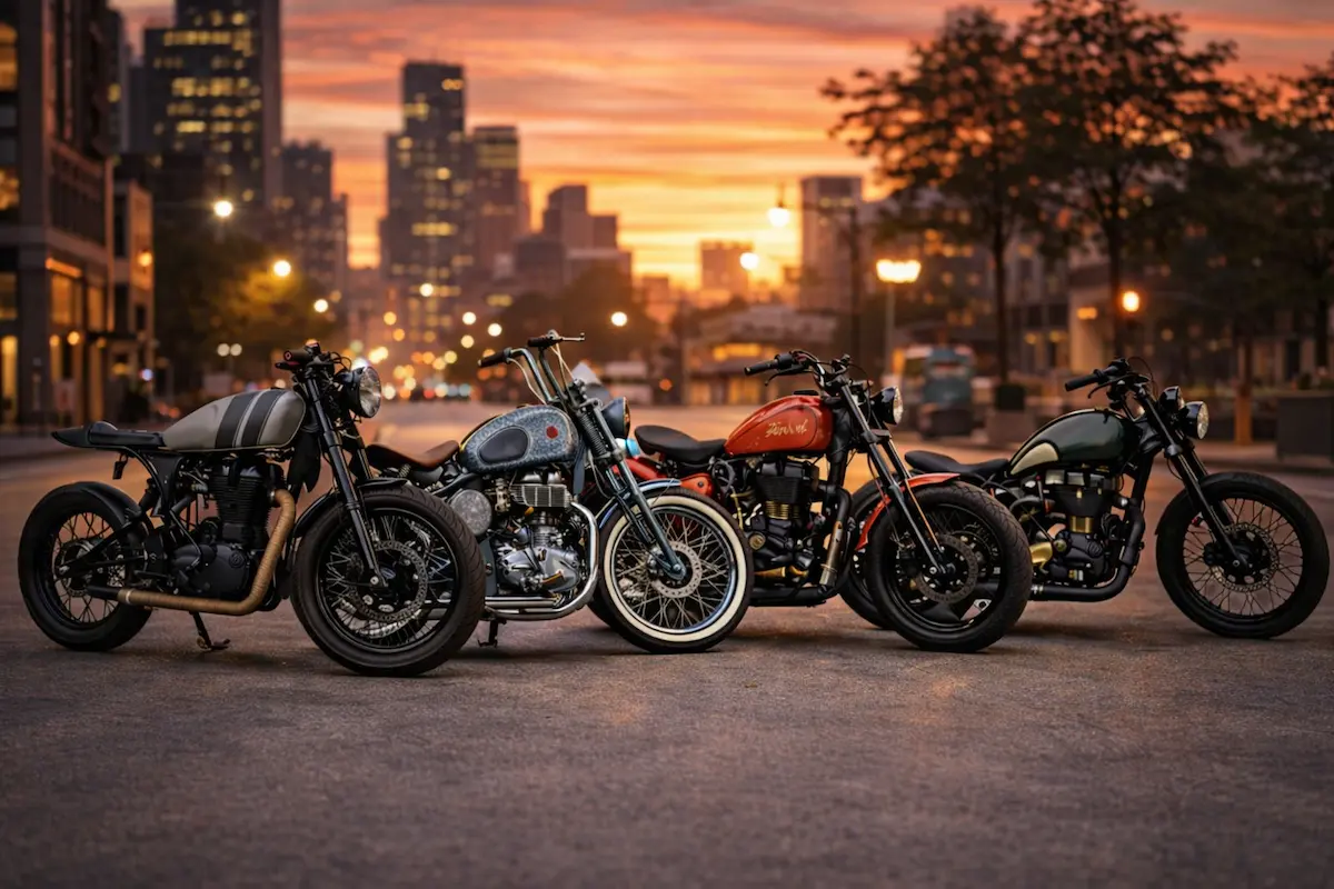 Royal Enfield Classic 500 custom bobber scrambler cafe racer builds India