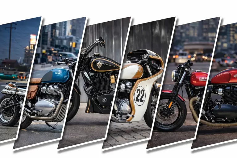 Royal Enfield Interceptor 650 custom builds collage cafe racer scrambler bobber cruiser