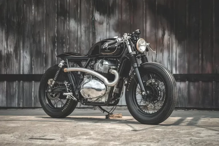 Royal Enfield Interceptor 650 cafe racer custom build by Zeus Custom Prime Project full side view