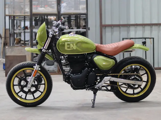 J&D Custom Co KONYAK scrambler built on Royal Enfield Hunter 350